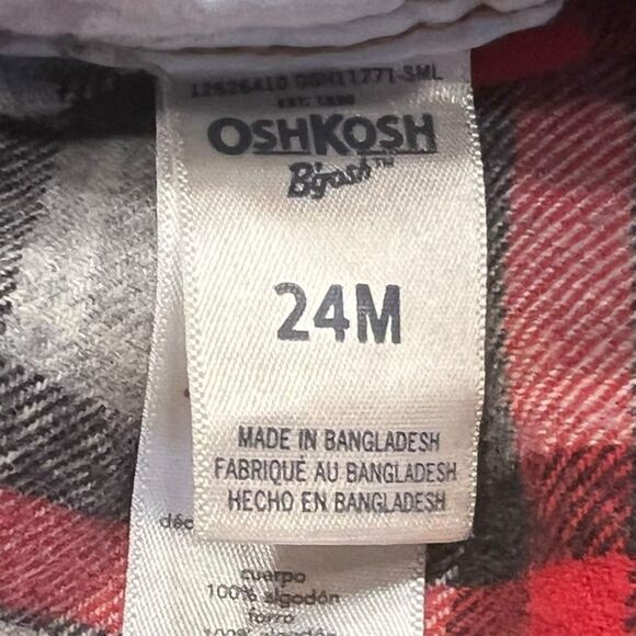 OshKosh B’gosh 24M Denim Overalls Flannel Lined Toddler Carpenter Jeans - Picture 3 of 13